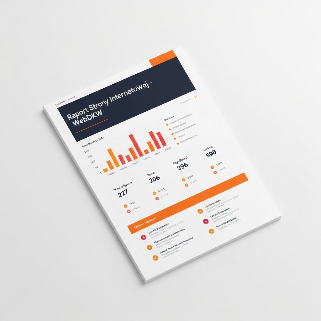 Podgląd raportu WebDKW - analiza strony internetowej z wynikami SEO, wydajności i widoczności
